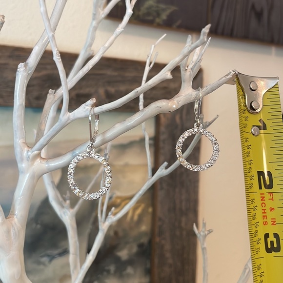 Sterling silver earrings with CZ accents - Picture 3 of 4